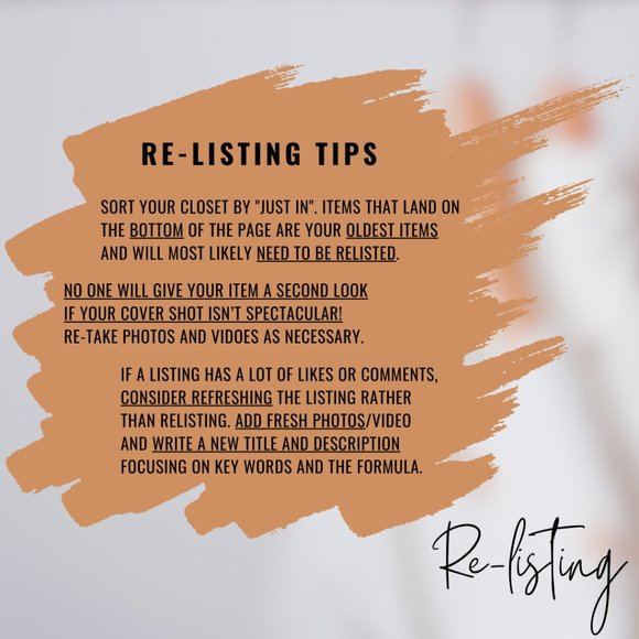 Seller Tips - LISTING & RE-LISTING - Picture 7 of 7